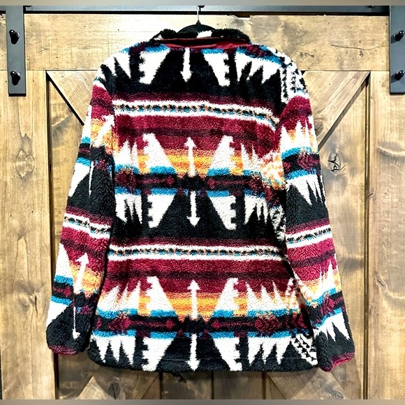 EUC Hooey Brand Aztec Patterned Fleece Pullover Top Sz L - Picture 16 of 16